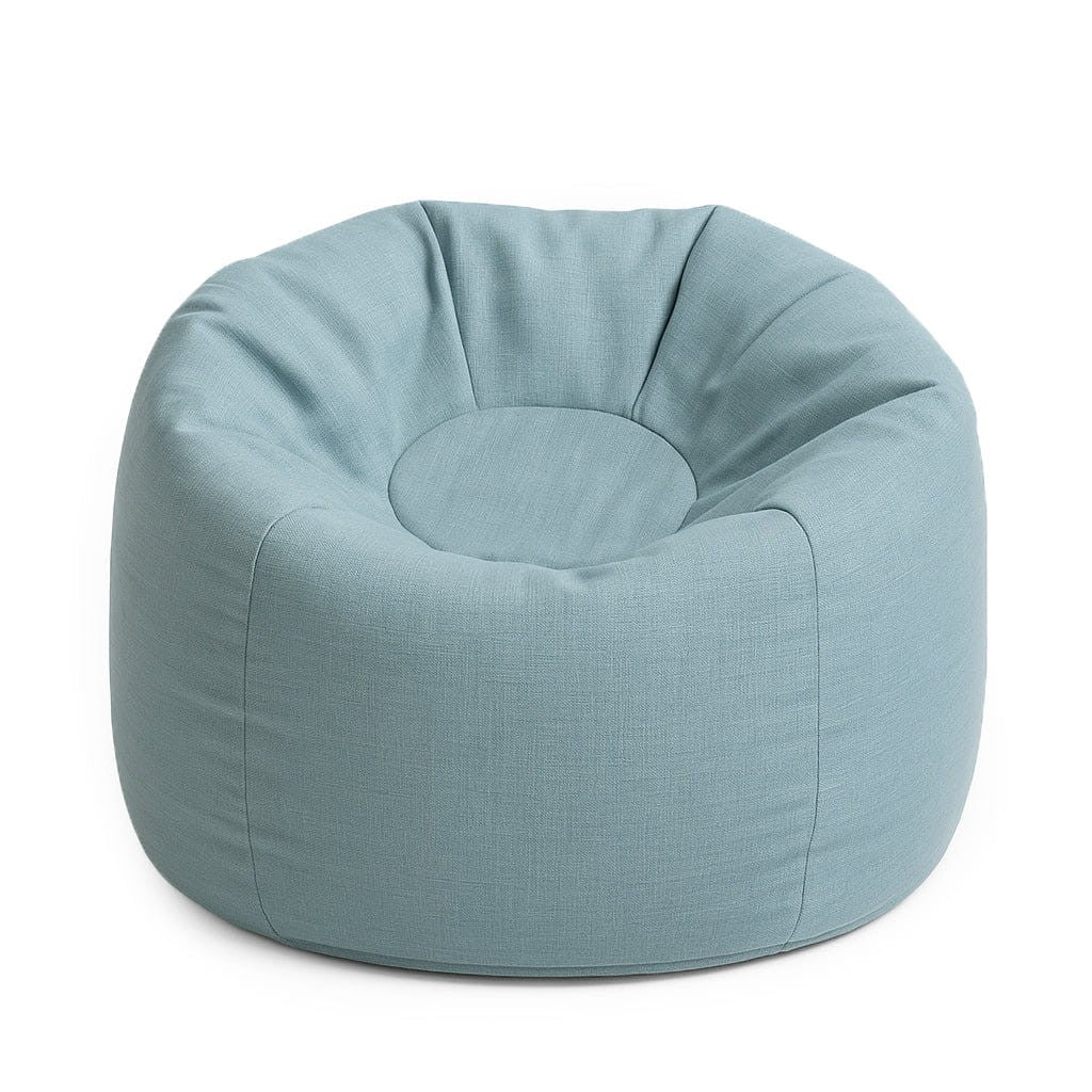 MeowBaby Outzy Floreo Bean Bag in Cloudberry Sky Blue — outdoor kids bean bag with UV-resistant fabric