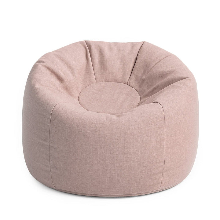 MeowBaby Outzy Floreo Bean Bag in Rosy Dune Pink — OEKO-TEX certified round bean bag for kids