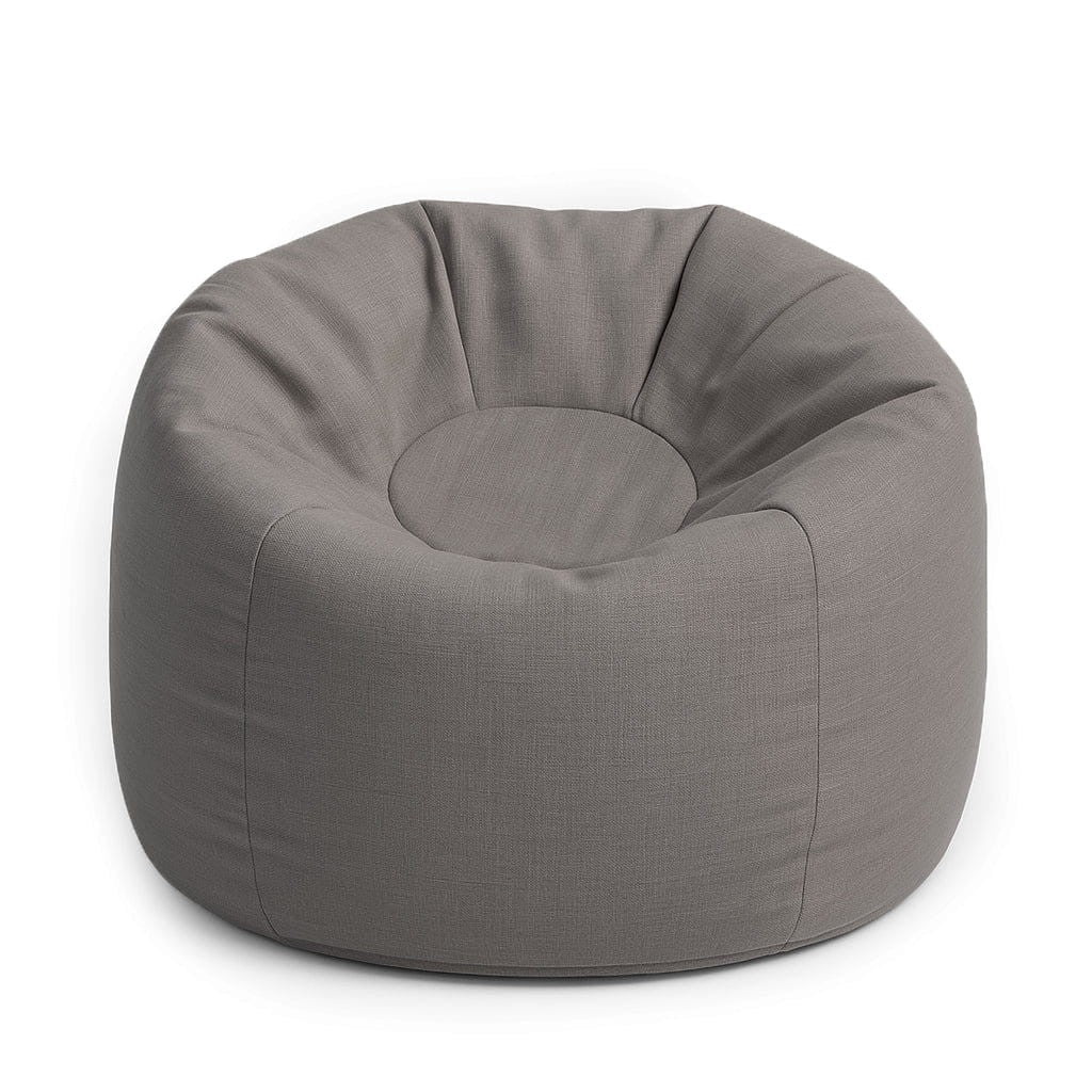 MeowBaby Outzy Floreo Bean Bag in Drift Dlay Taupe — adjustable fill kids bean bag