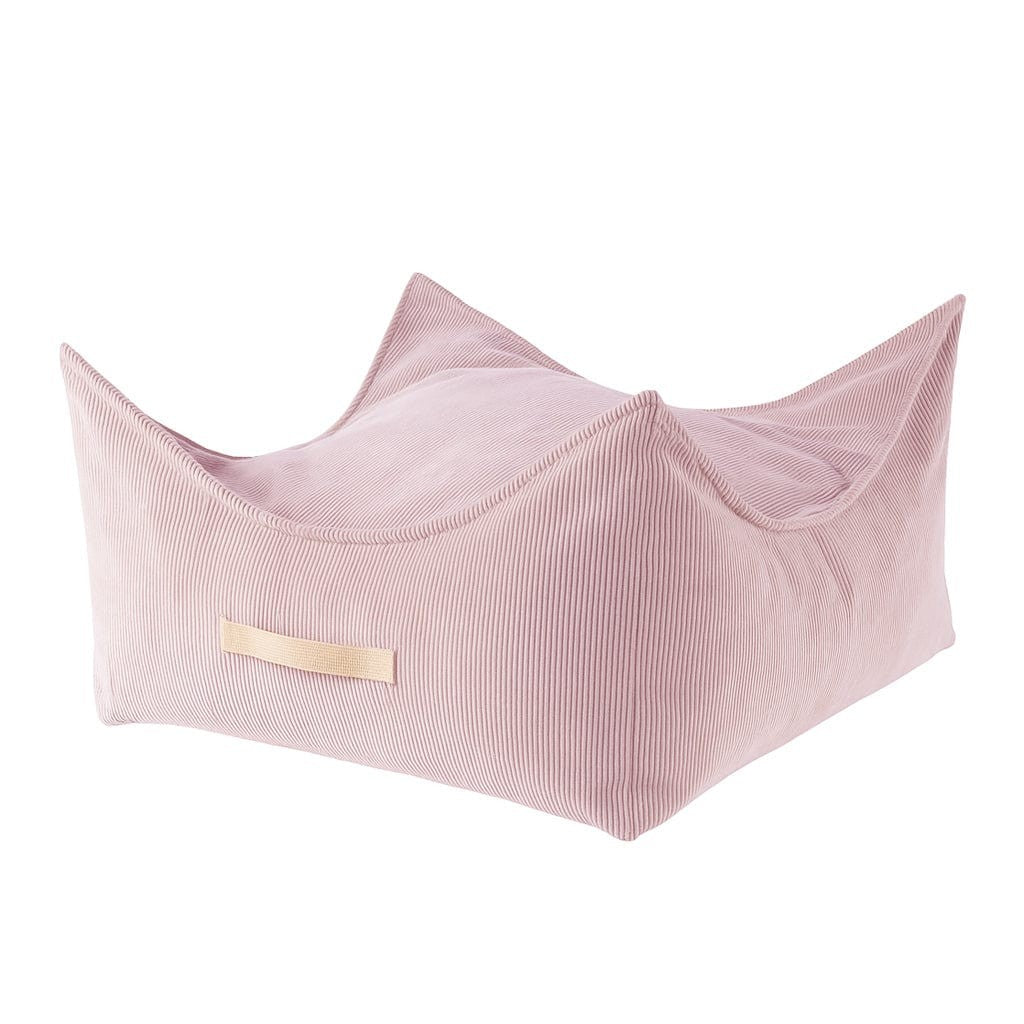 MeowBaby Slimcord Square Beanbag in Pink — children&