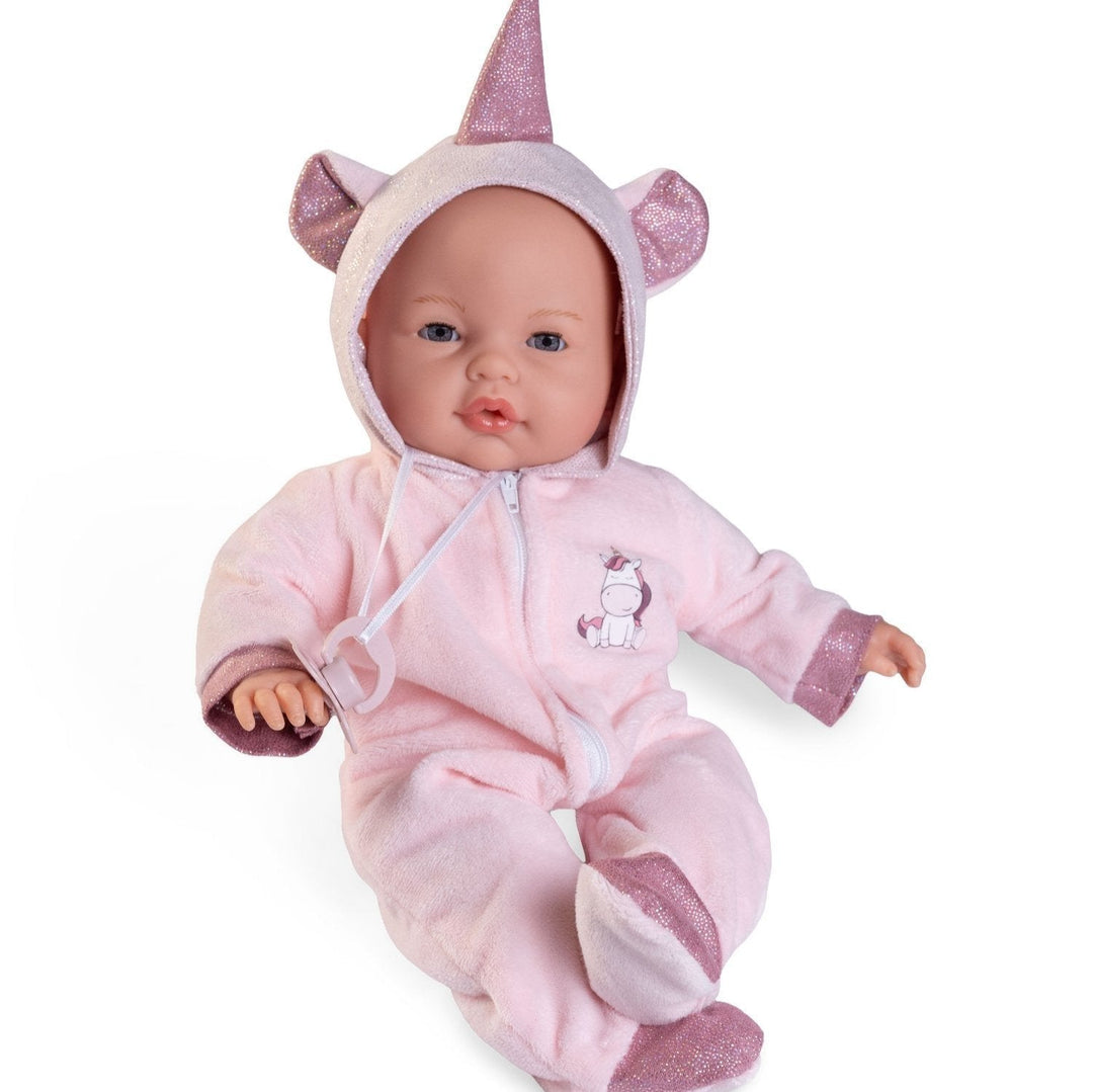 Antonio Juan Bimba Unicorn Crying Baby Doll, 37cm, product photo on white background