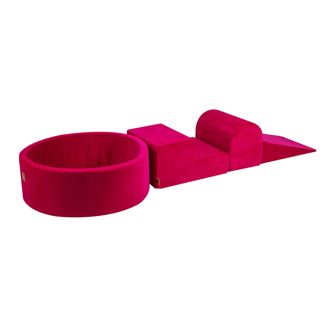 MeowBaby Soft Play Ball Pit - Velvet, Magenta