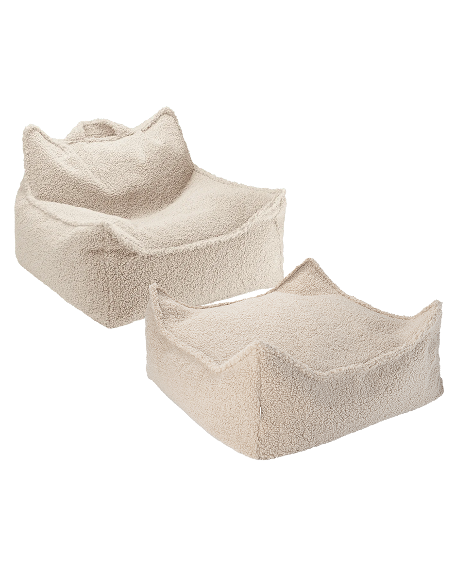 Wigiwama Beanbag Chair and Square Ottoman Set