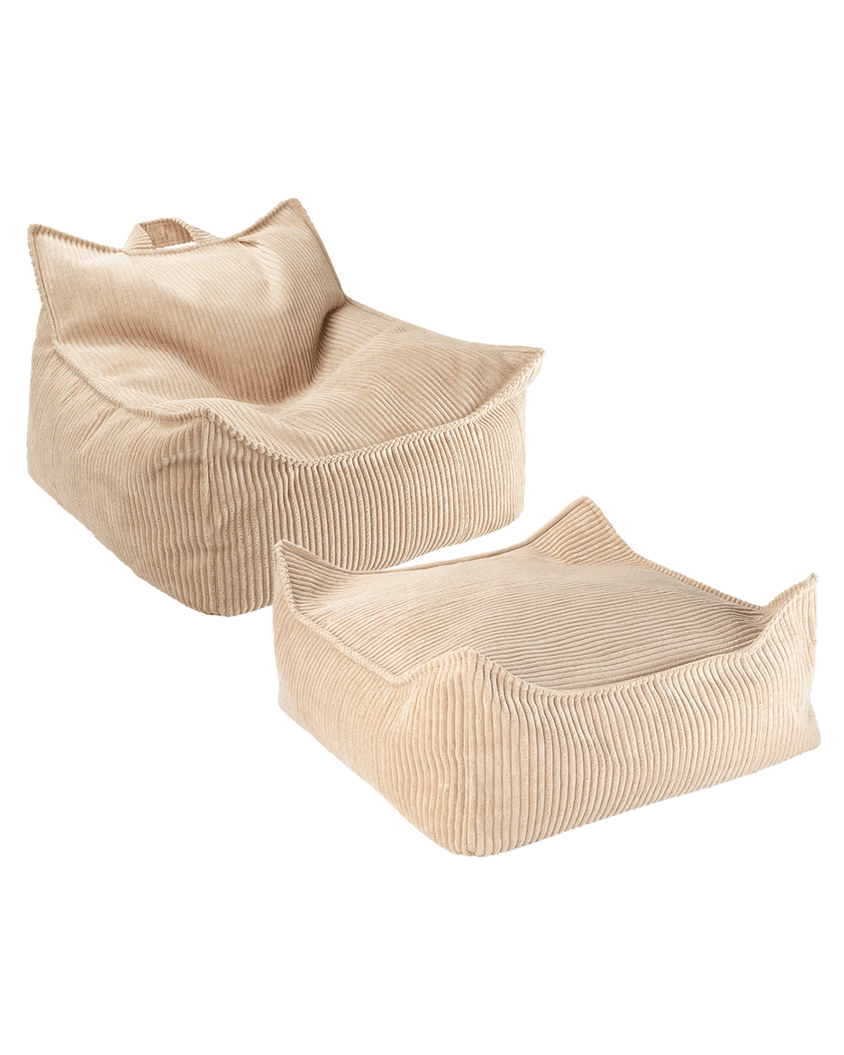 Wigiwama Beanbag Chair and Square Ottoman Set