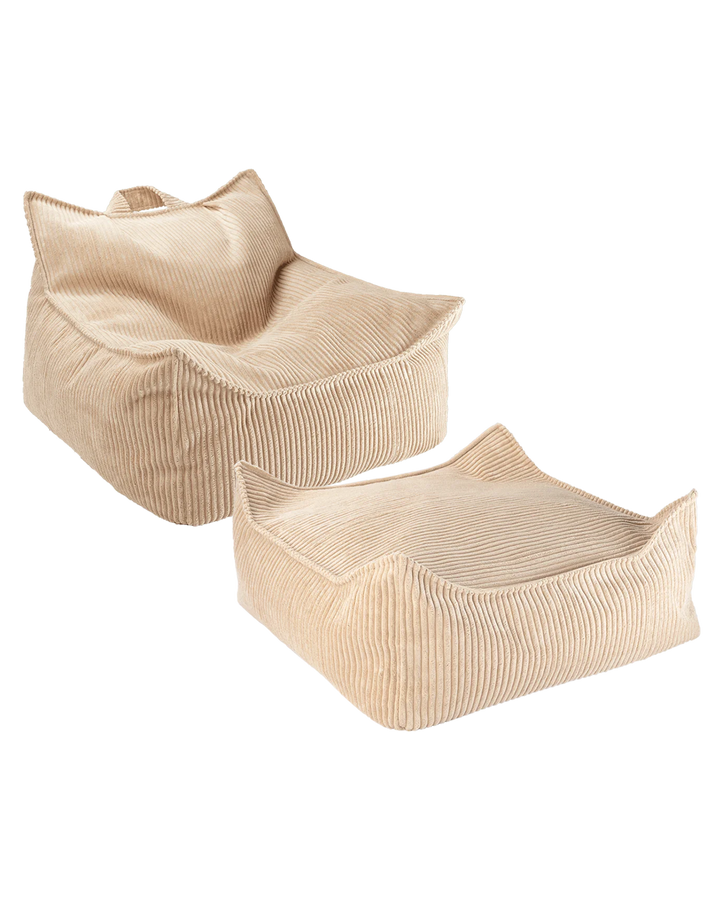 Wigiwama Beanbag Chair and Square Ottoman Set