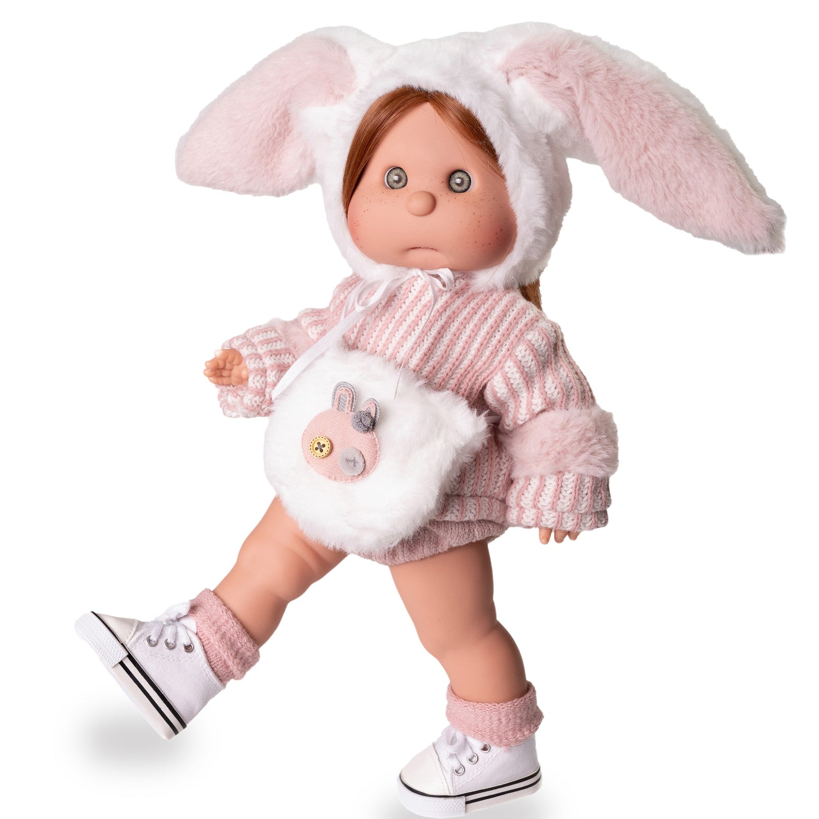 Antonio Juan Iris Fashion Doll with Makeup and Bunny Bonnet, 38cm, product photo on white background