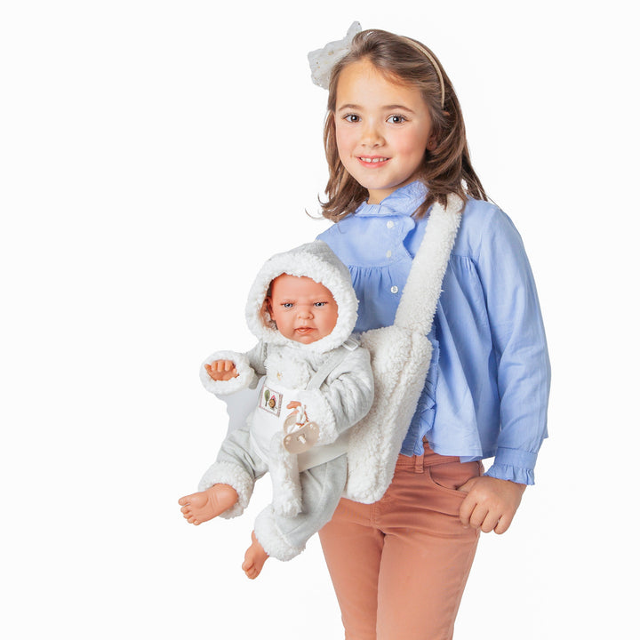 Antonio Juan Newborn Lea Doll with Fleece Baby Carrier, 42cm, supplier gallery view 4