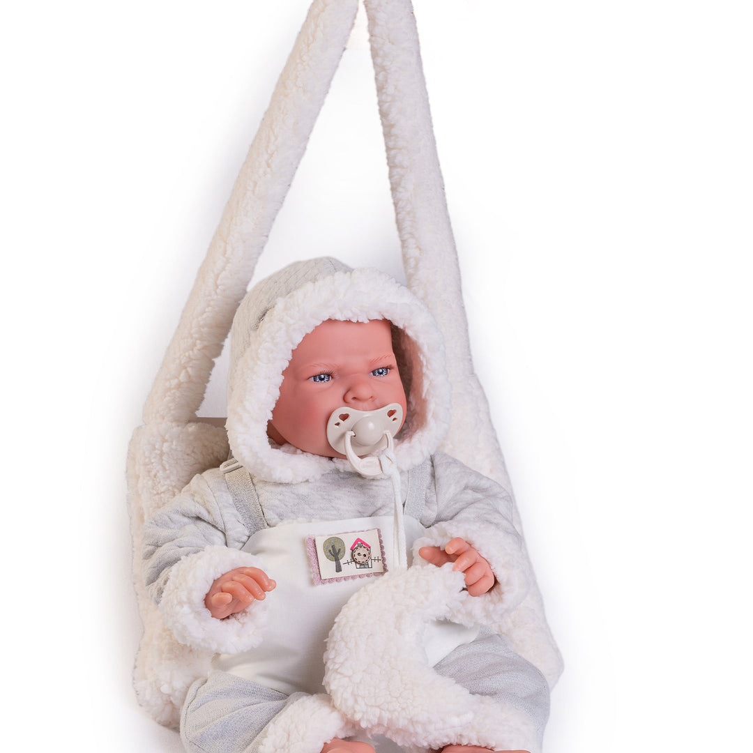 Antonio Juan Newborn Lea Doll with Fleece Baby Carrier, 42cm, supplier gallery view 5