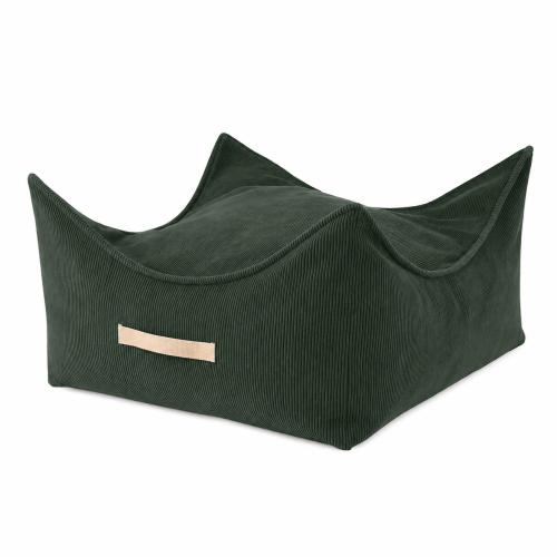 MeowBaby Square Puff in Slimcord Forest corduroy