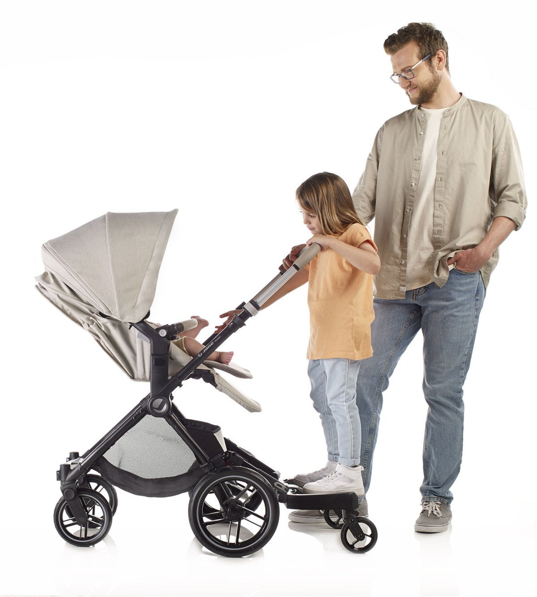 Jané Go Up Surfer 360-degree swivel wheel close-up, showing pivot mechanism