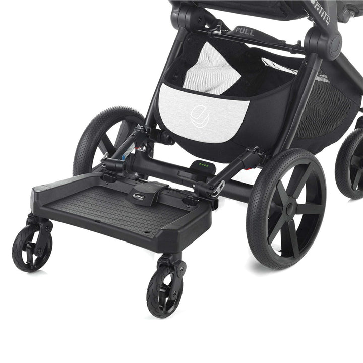 Jané Go Up Surfer buggy board rear attachment view, showing pushchair frame connection