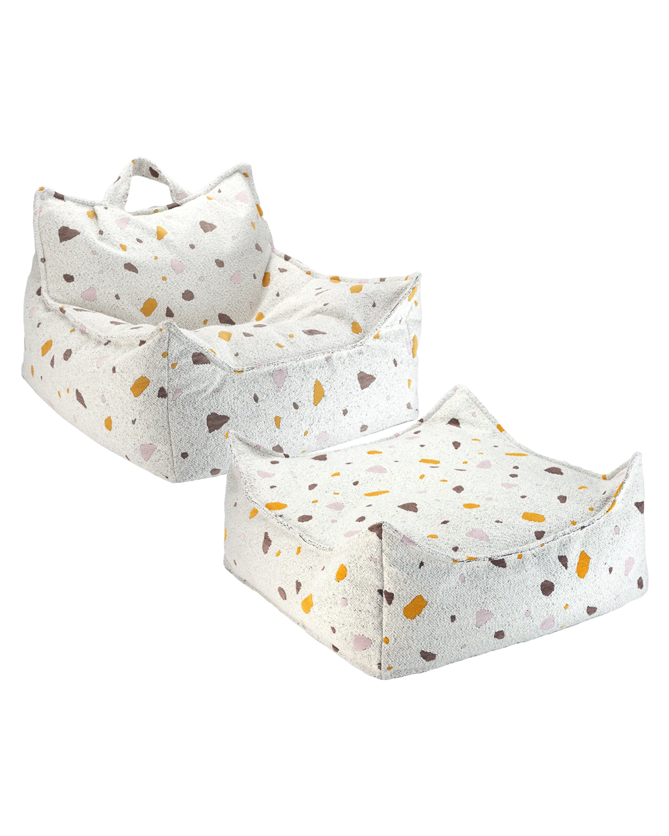 Wigiwama Beanbag Chair and Square Ottoman Set