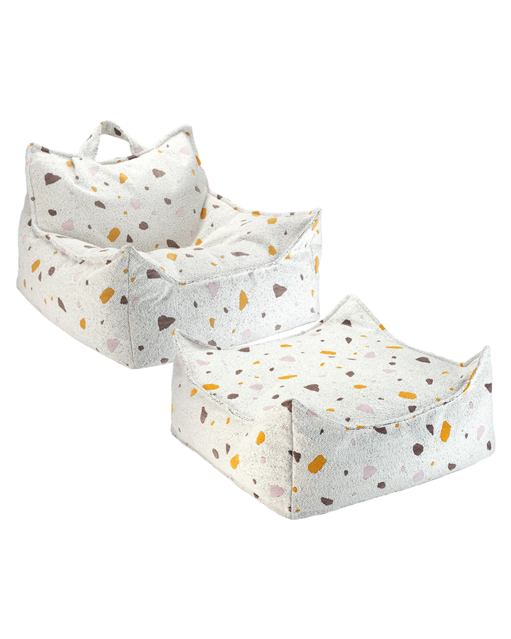 Wigiwama Beanbag Chair and Square Ottoman Set