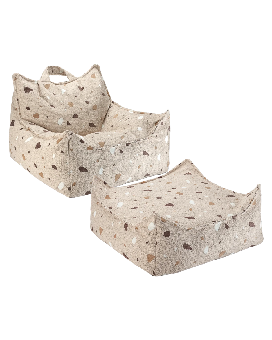 Wigiwama Beanbag Chair and Square Ottoman Set
