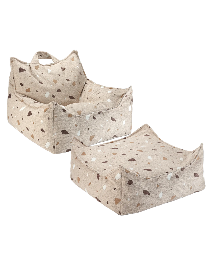 Wigiwama Beanbag Chair and Square Ottoman Set