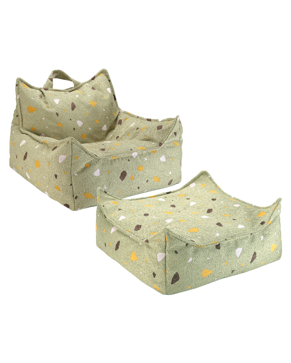 Wigiwama Beanbag Chair and Square Ottoman Set