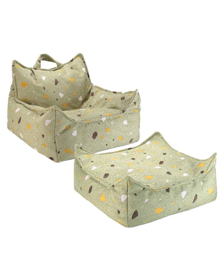 Wigiwama Beanbag Chair and Square Ottoman Set