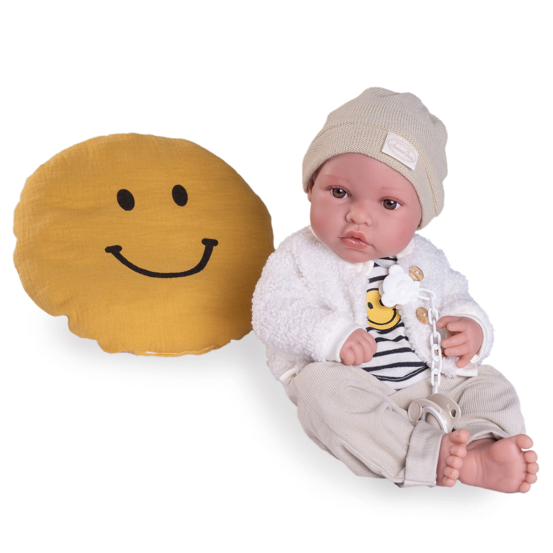 Antonio Juan Newborn Erik Doll with Smile Cushion, 42cm, supplier gallery view 3