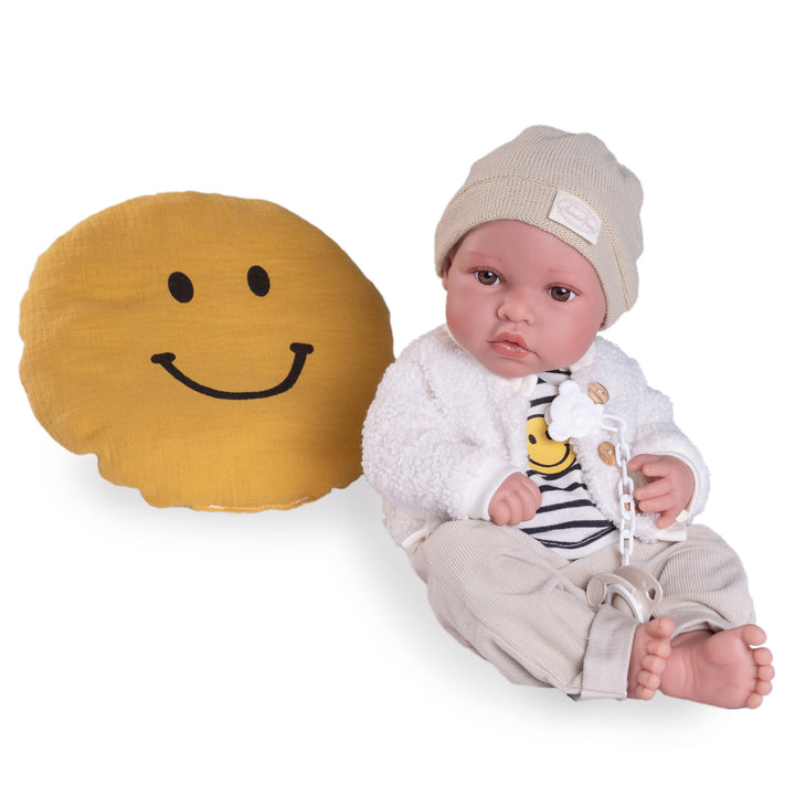 Antonio Juan Newborn Erik Doll with Smile Cushion, 42cm, supplier gallery view 3