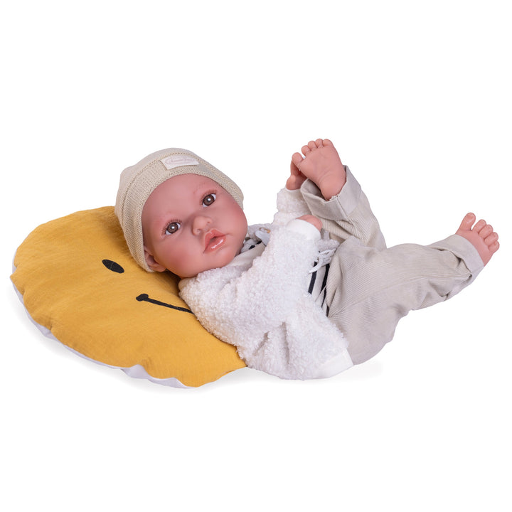 Antonio Juan Newborn Erik Doll with Smile Cushion, 42cm, supplier gallery view 2