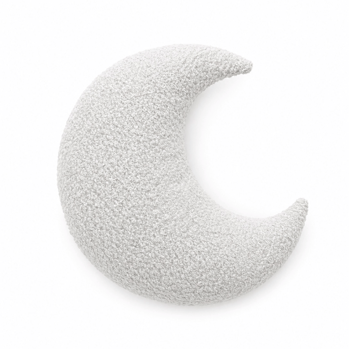 MeowBaby Moon Decorative Pillow in White Boucle fabric
