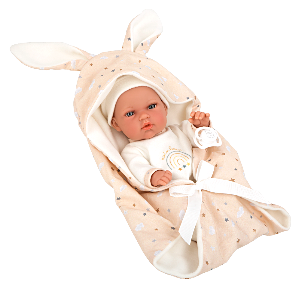 Arias Elegance Bunny Doll with Blanket and Dummy, Beige, 30cm, supplier gallery view 1