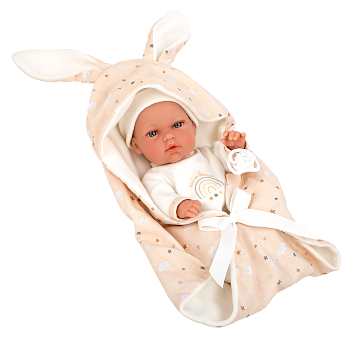 Arias Elegance Bunny Doll with Blanket and Dummy, Beige, 30cm, supplier gallery view 1