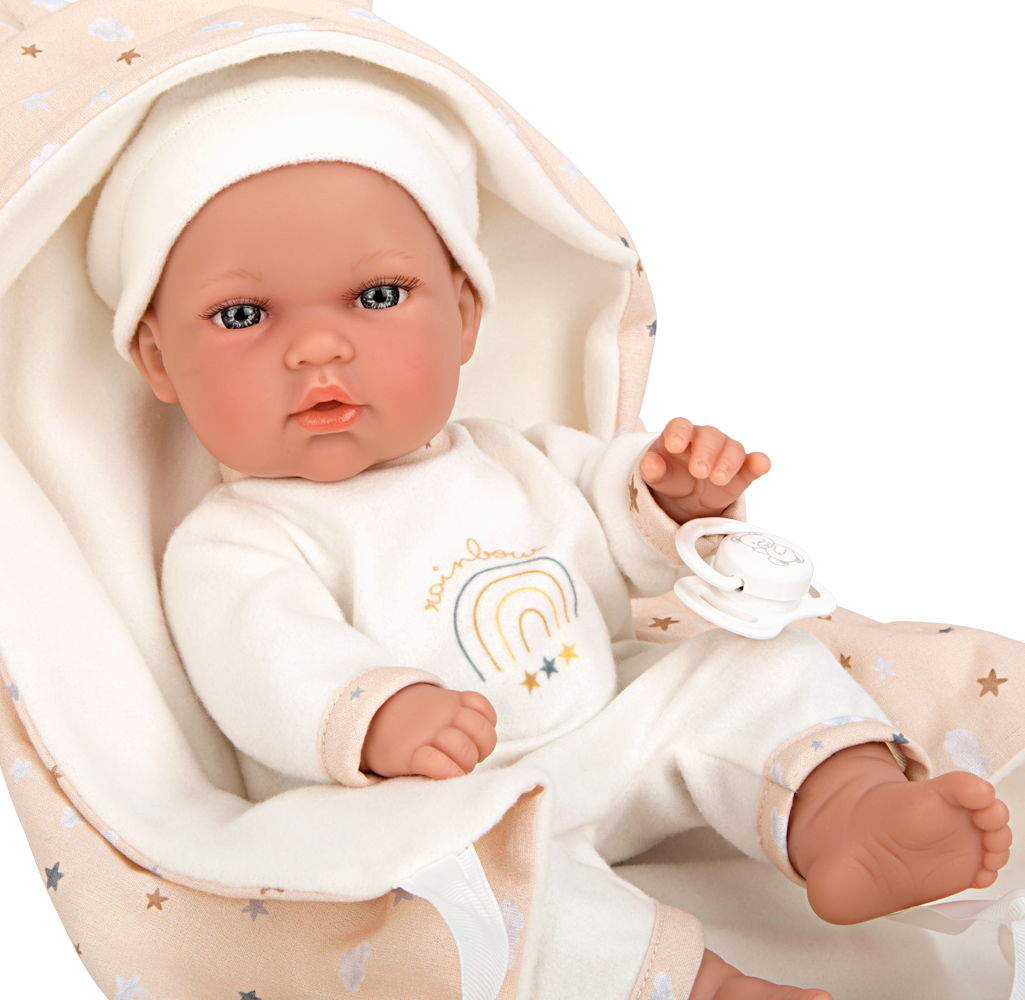 Arias Elegance Bunny Doll with Blanket and Dummy, Beige, 30cm, product photo on white background