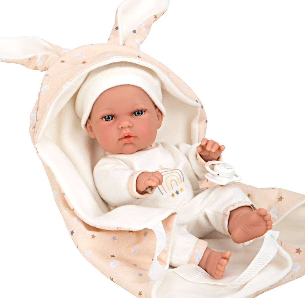 Arias Elegance Bunny Doll with Blanket and Dummy, Beige, 30cm, supplier gallery view 2