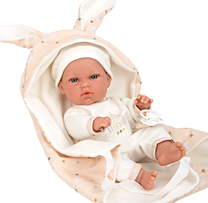 Arias Elegance Bunny Doll with Blanket and Dummy, Beige, 30cm, supplier gallery view 2