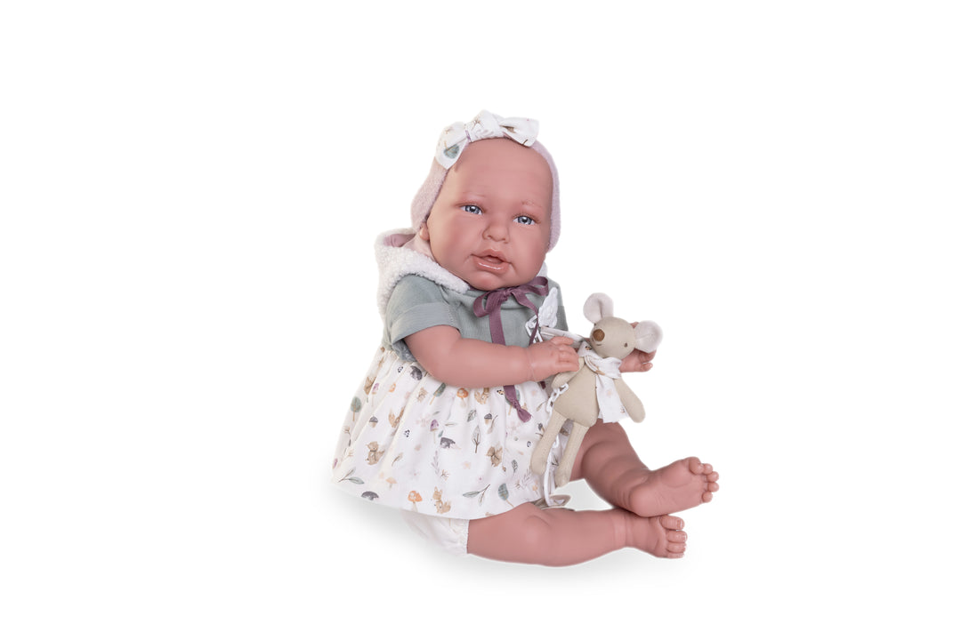 Antonio Juan Reborn Daniela Doll with Plush Toy, 52cm, close-up of the doll&