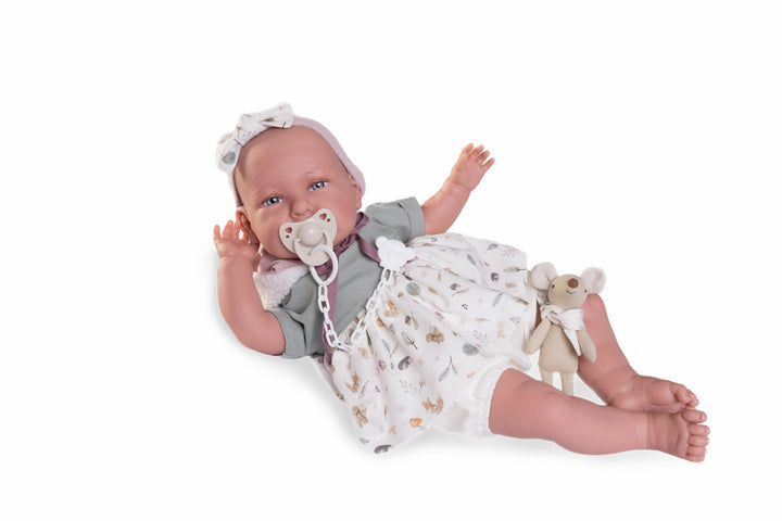 Antonio Juan Reborn Daniela Doll with Plush Toy, 52cm, full-length view showing overall size and proportions