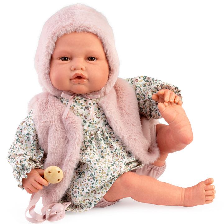 Antonio Juan Fur Reborn Doll, 50cm, additional angle showing the doll&