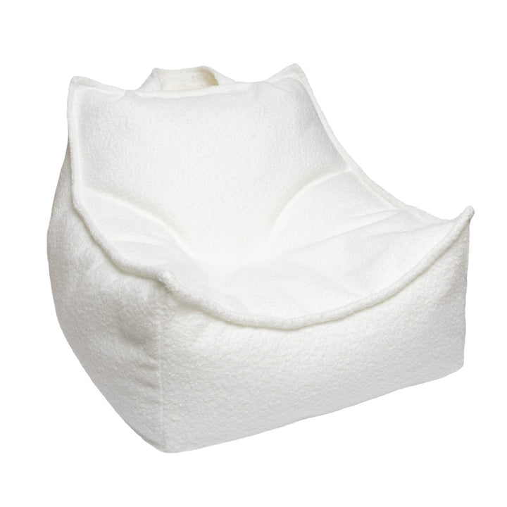 MeowBaby Boucle Bean Bag for Kids in White — OEKO-TEX certified children&