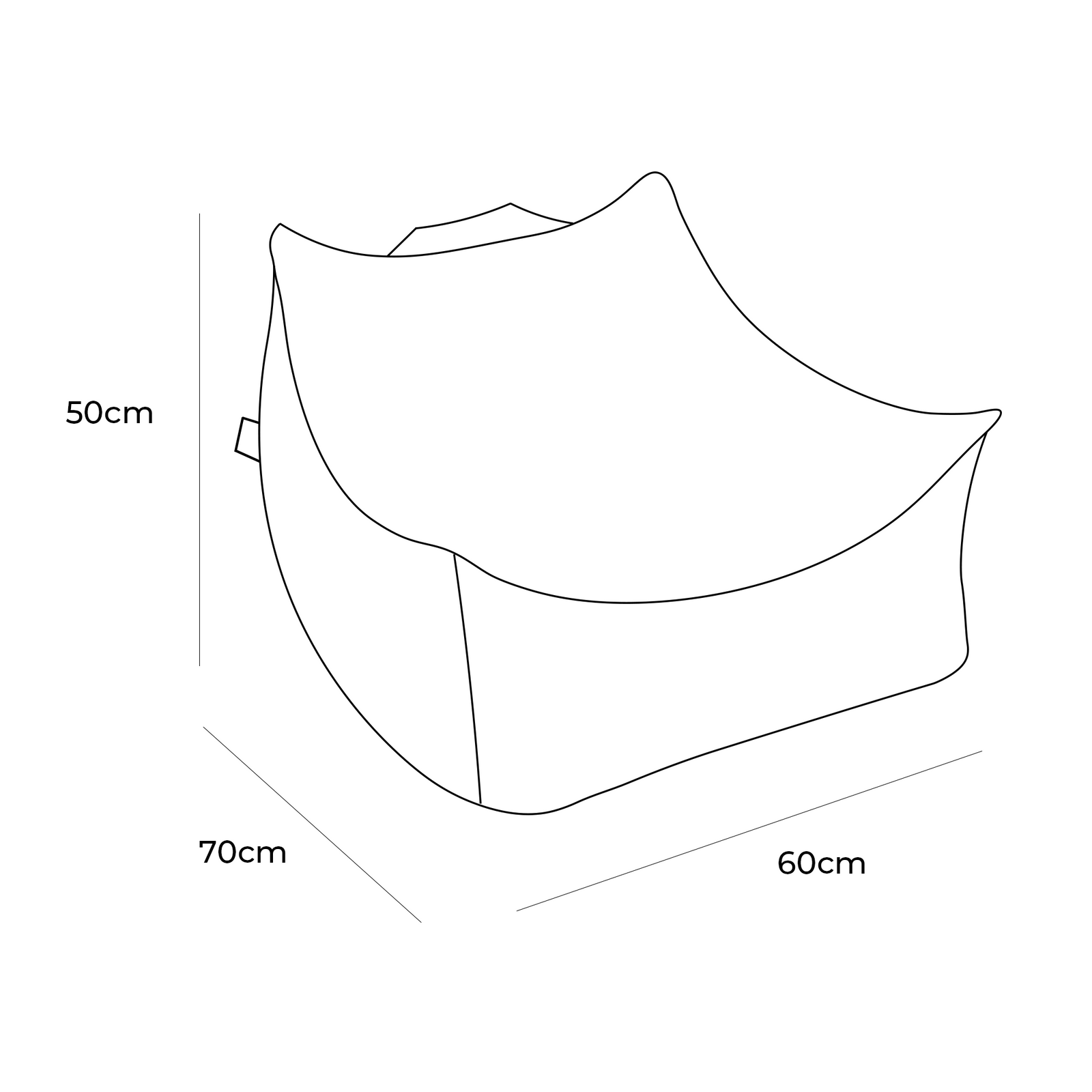 MeowBaby Boucle Bean Bag for Kids in White — front view