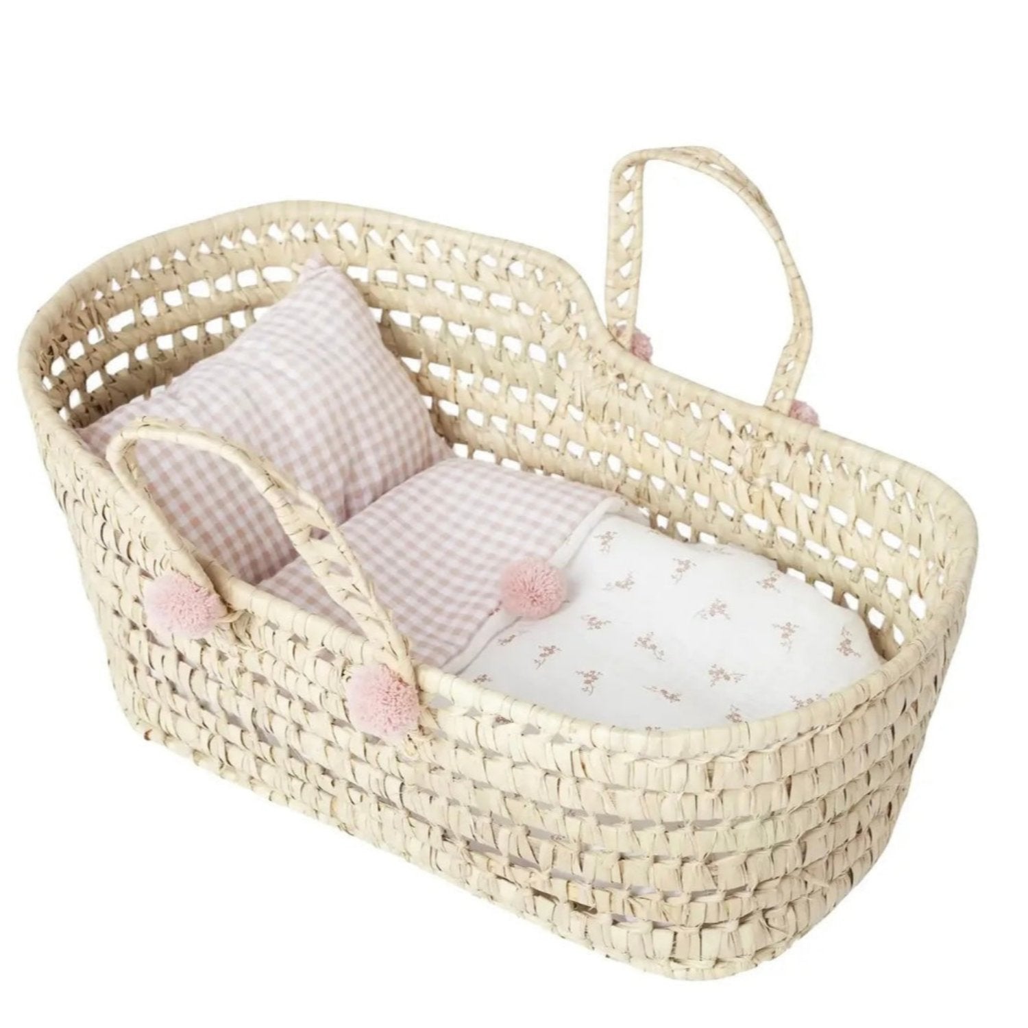 Antonio Juan Palm Moses Basket, Floral, for Dolls up to 42cm, product photo on white background