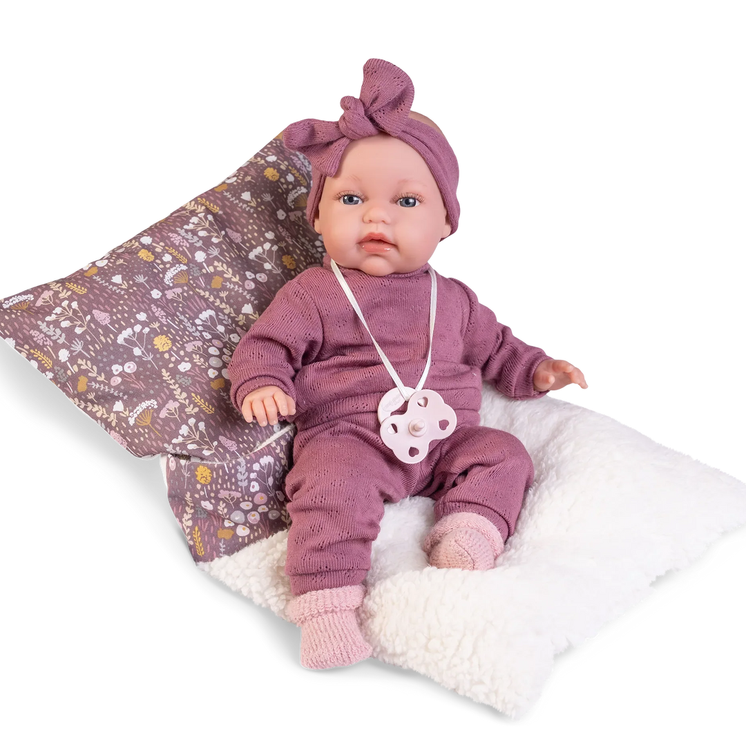 Antonio Juan Toneta Little Words Doll with Sleeping Bag, 33cm, product photo on white background