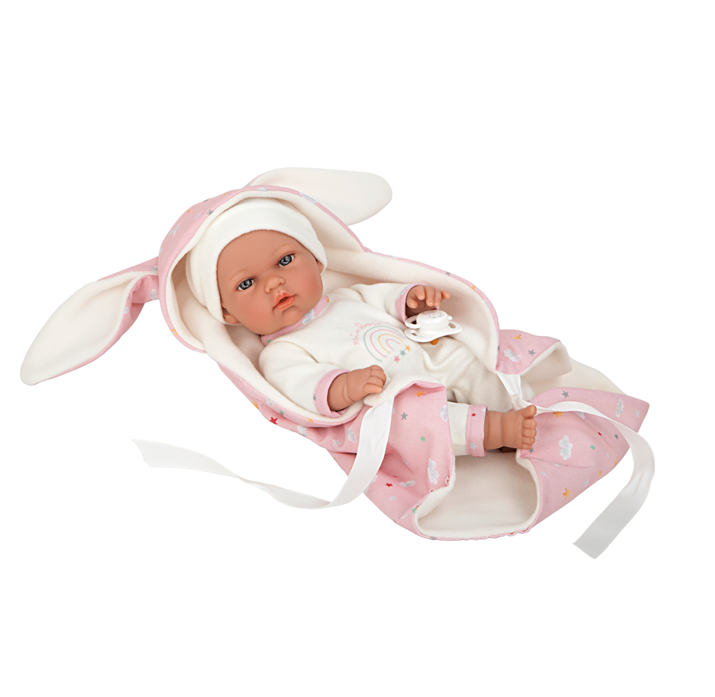 Arias Elegance Bunny Doll with Blanket and Dummy, Pink, 30cm, supplier gallery view 2