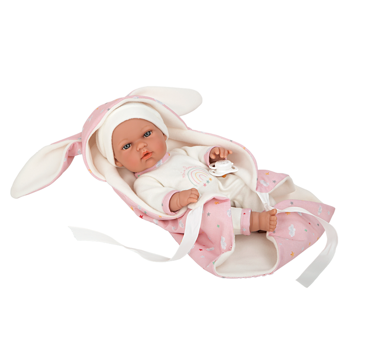 Arias Elegance Bunny Doll with Blanket and Dummy, Pink, 30cm, supplier gallery view 2