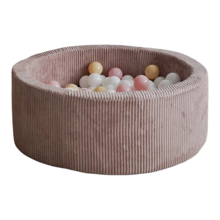 Monio for Kids Dirty Pink Corduroy Round Ball Pit — product image showing full form and dirty pink corduroy cover