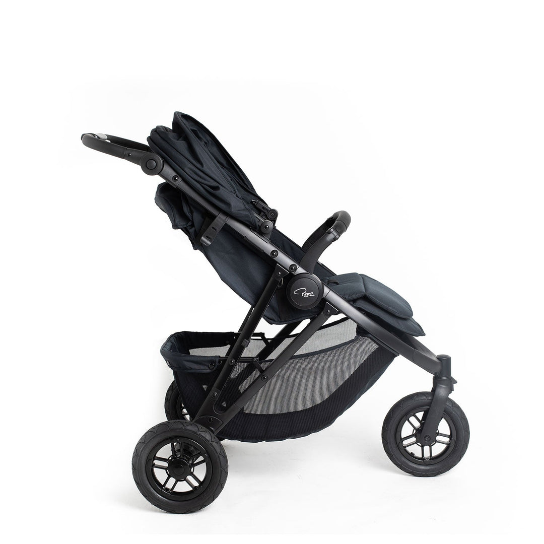Roma Atlas Jet Black side profile showing lockable front wheel