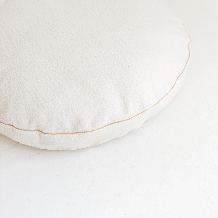 MINICAMP ecru boucle floor cushion, product photograph