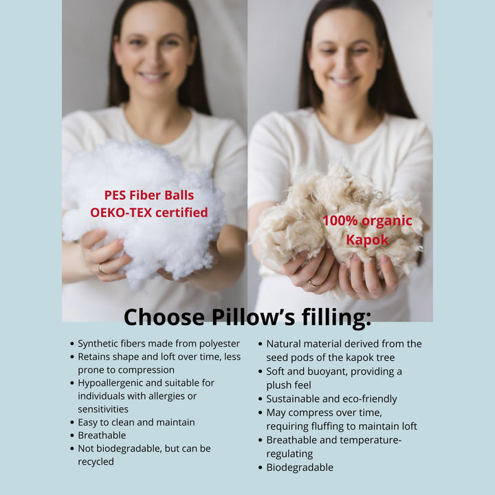 MINICAMP Full Body Maternity Pillow, white organic cotton cover, detail photograph