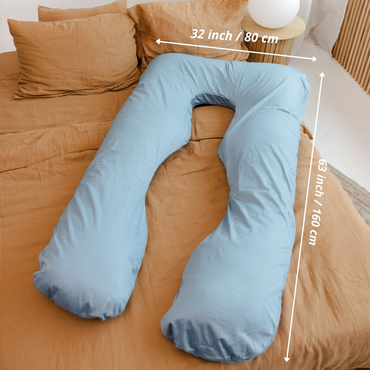 MINICAMP U-shaped pregnancy pillow in stone blue, additional view