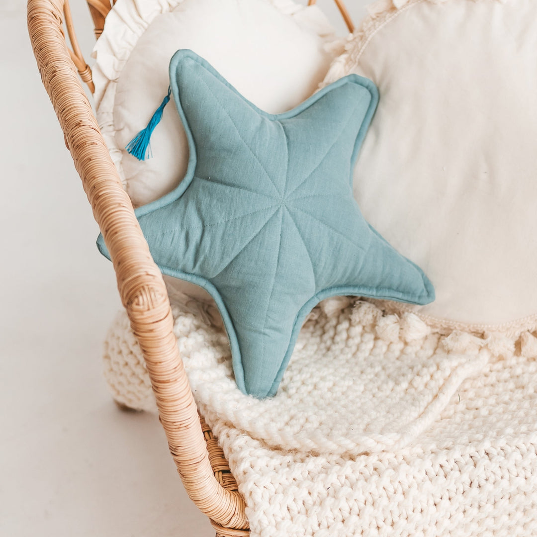 MINICAMP Mint Linen Sea Star Cushion