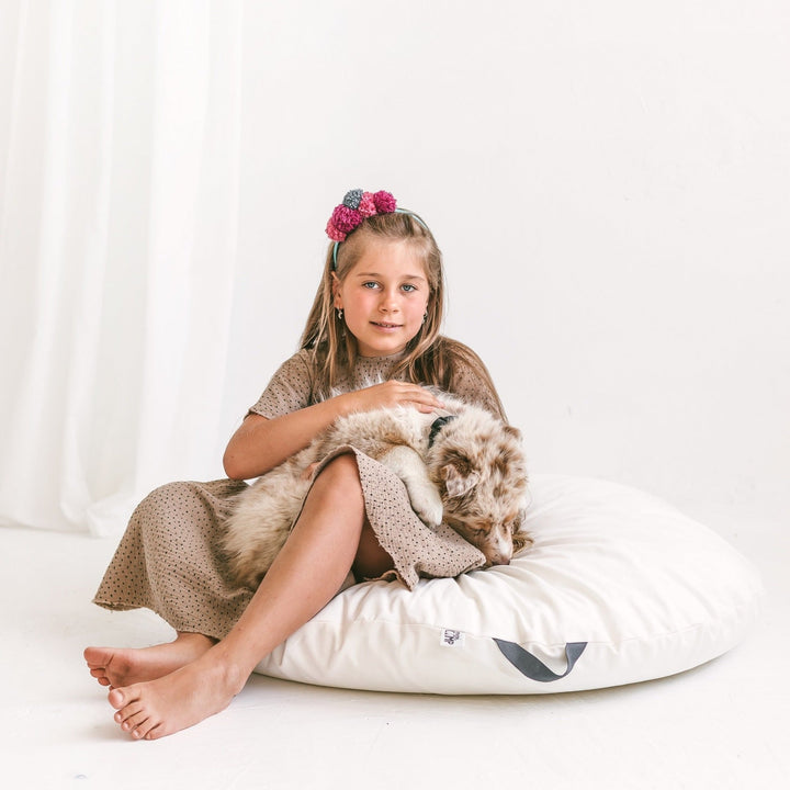 MINICAMP lounger floor pillow, close-up of canvas fabric