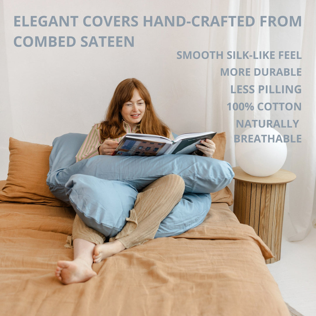 MINICAMP U-shaped pregnancy pillow in stone blue, product photograph
