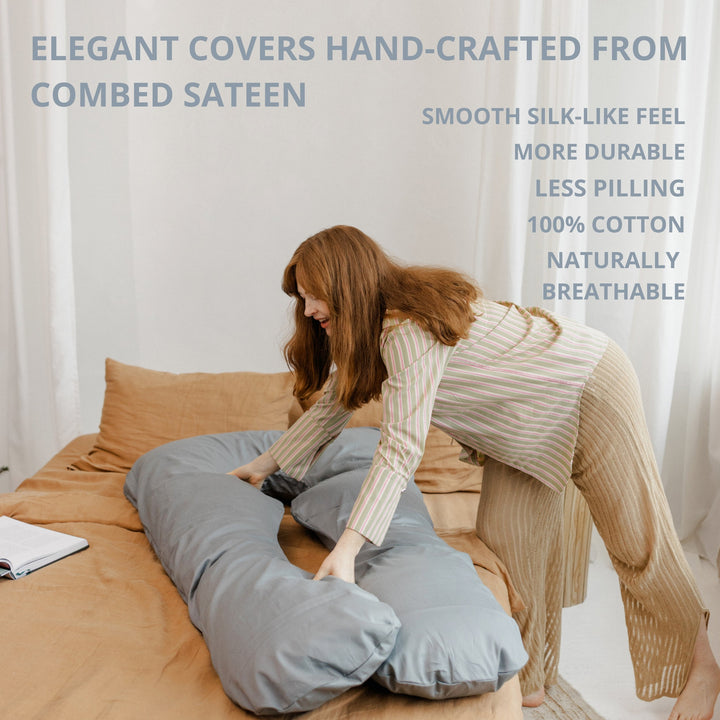 MINICAMP U-shaped pregnancy pillow in stone grey, product photograph