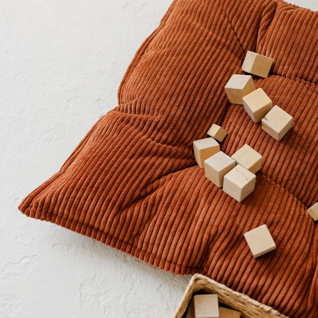 MINICAMP terracotta tufted floor cushion, additional product view