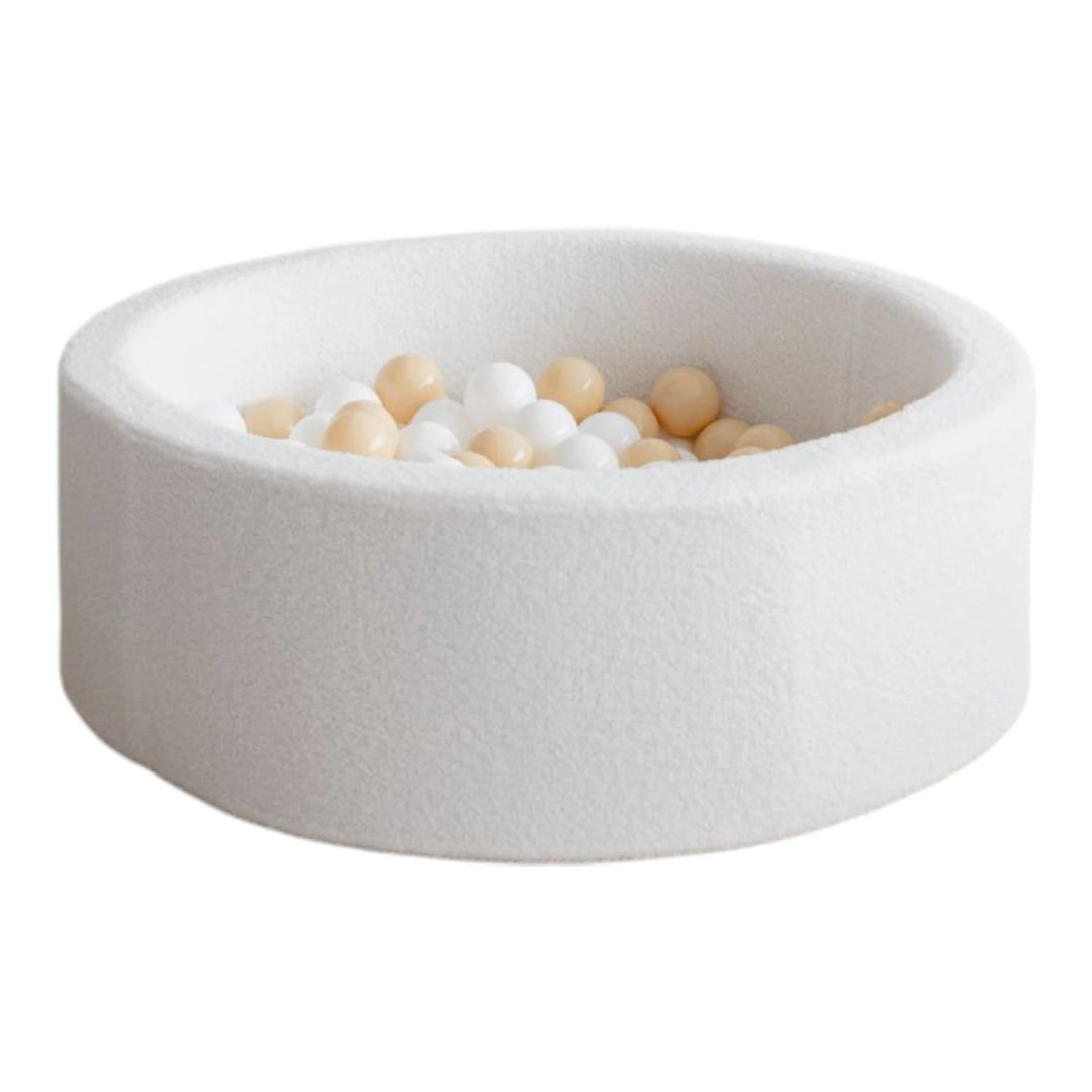 Monio for Kids White Boucle Round Ball Pit